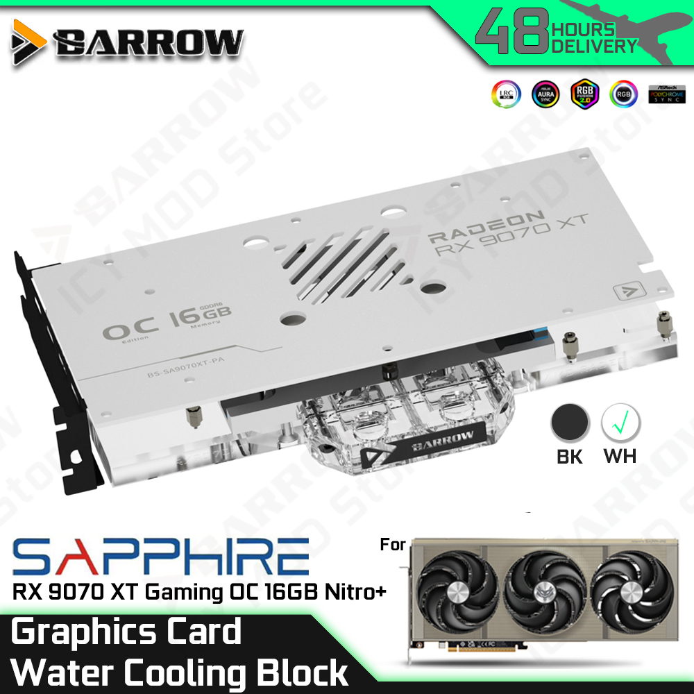 Rx 9070 Xt - Блок водяного охлаждения видеокарты Barrow для